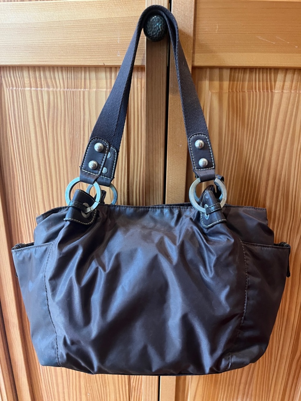 Kenneth Cole Reaction Brown Nylon Tote with Multiple Compartments